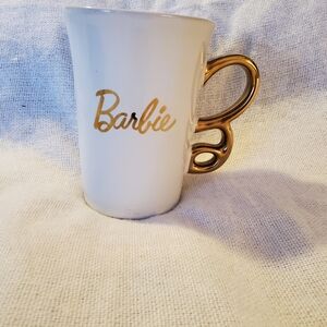 Barbie Gold and White Mug